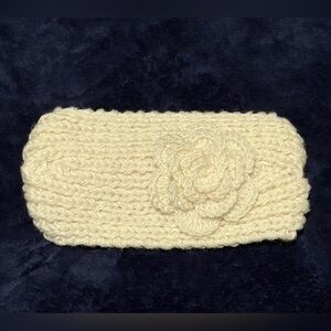 Maurices Cream Knit Headband with Flower Accent